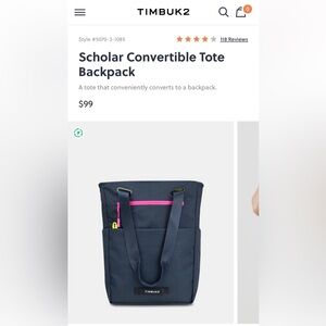 LIKE NEW Timbuk2 Scholar convertible backpack